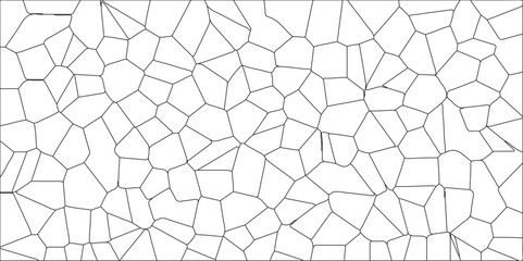 Modern and seamless pattern, abstract lines of black and white tones form many squares and rectangle shapes. A metal grid stands isolated against a white background, alongside hexagonal elements