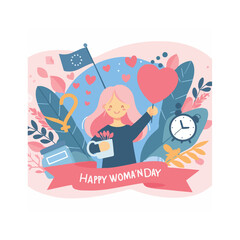 March 8, women, international women's day illustration 