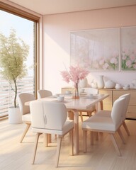 Dining Room With Table and Chairs