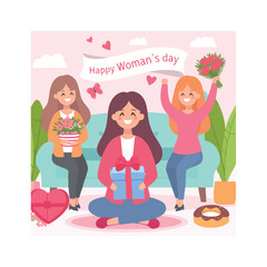 Obraz premium March 8, women, international women's day illustration 