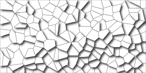 Abstract lines in black and white tones create many squares and rectangle shapes, alongside a metal grid isolated on a white background. This modern, seamless design incorporates a hexagonal pattern w - obrazy, fototapety, plakaty