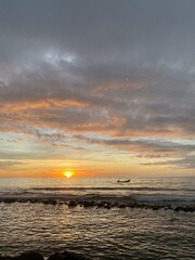 panoramic view of the beach in the afternoon