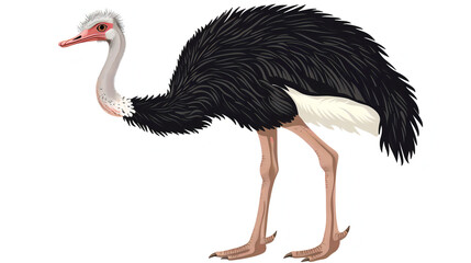 Common ostrich vector on white background