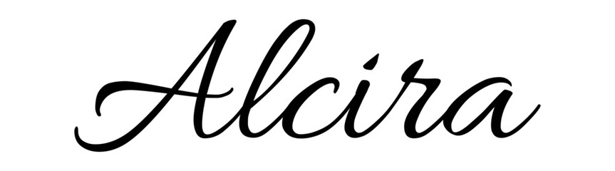 Alcira - black color - name written - ideal for websites,, presentations, greetings, banners, cards,, t-shirt, sweatshirt, prints, cricut, silhouette, sublimation

