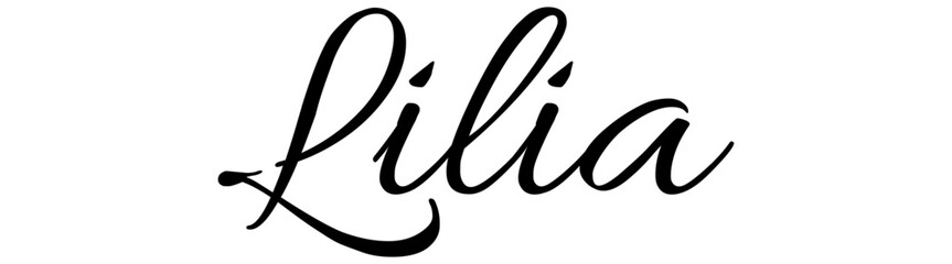 Lilia - black color - name written - ideal for websites,, presentations, greetings, banners, cards,, t-shirt, sweatshirt, prints, cricut, silhouette, sublimation

