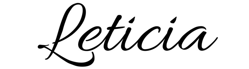Leticia - black color - name written - ideal for websites,, presentations, greetings, banners, cards,, t-shirt, sweatshirt, prints, cricut, silhouette, sublimation

