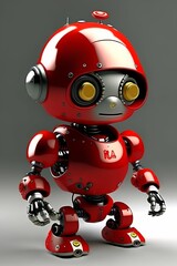 Red robot miniature, future technology