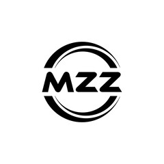 MZZ letter logo design with white background in illustrator, vector logo modern alphabet font overlap style. calligraphy designs for logo, Poster, Invitation, etc.