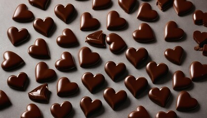 Fototapeta premium Romantic heart chocolates for Valentine’s Day, a sweet celebration of love