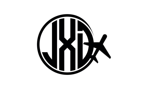 JXD three initial letter circle tour & travel agency logo design vector template. hajj Umrah agency, abstract, wordmark, business, monogram, minimalist, brand, company, flat, tourism agency, tourist