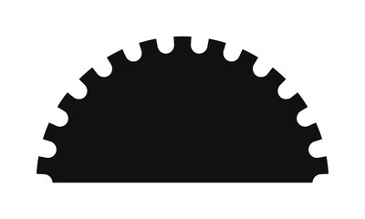 Perforated Edge Half Circle Silhouette Icon