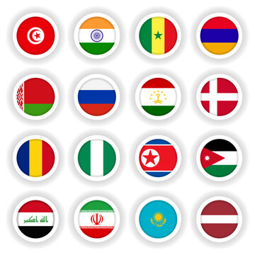 Large set of national flags 3D