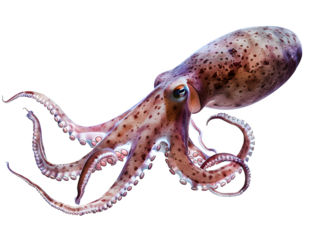 Red octopus on the beach, a common sight in the wildlife of Asia