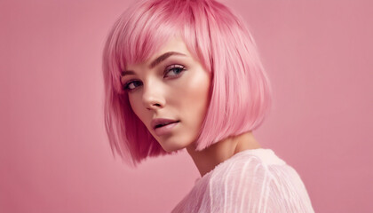 Stunning Woman Rocking Short Pink Hairstyle
