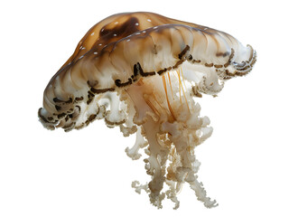 Japanese sea nettle, Chrysaora pacifica, Jellyfish against white background 