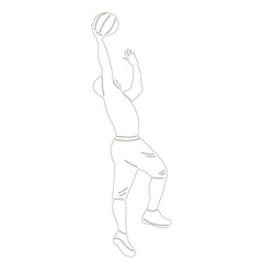 men playing basketball sketch, on white background vector
