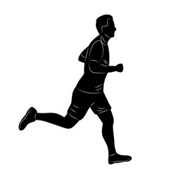 man running silhouette, vector on white background