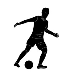 Fototapeta na wymiar man playing football silhouette vector
