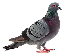 Feral Pigeon isolated on white.