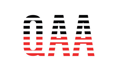 QAA three initial letter iconic line negative space minimal logo design vector template. monogram, abstract, wordmark, business, typography, minimalist, brand, company, flat, modern, unique, simple