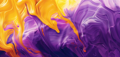 Abstract lavender and goldenrod paint patterns unfolding in a symphony of creativity