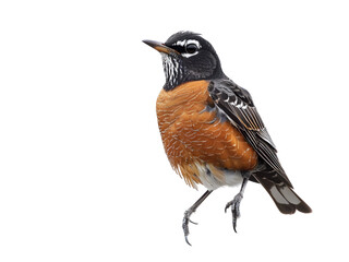 Robin (Erithacus rubecula) isolated on white background