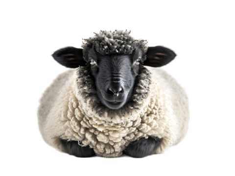 black sheep isolated on white background