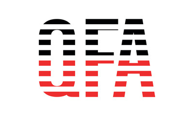 QFA three initial letter iconic line negative space minimal logo design vector template. monogram, abstract, wordmark, business, typography, minimalist, brand, company, flat, modern, unique, simple