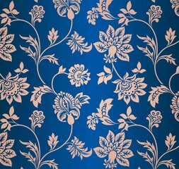 Colorful wedding card design, paisley floral pattern , India	