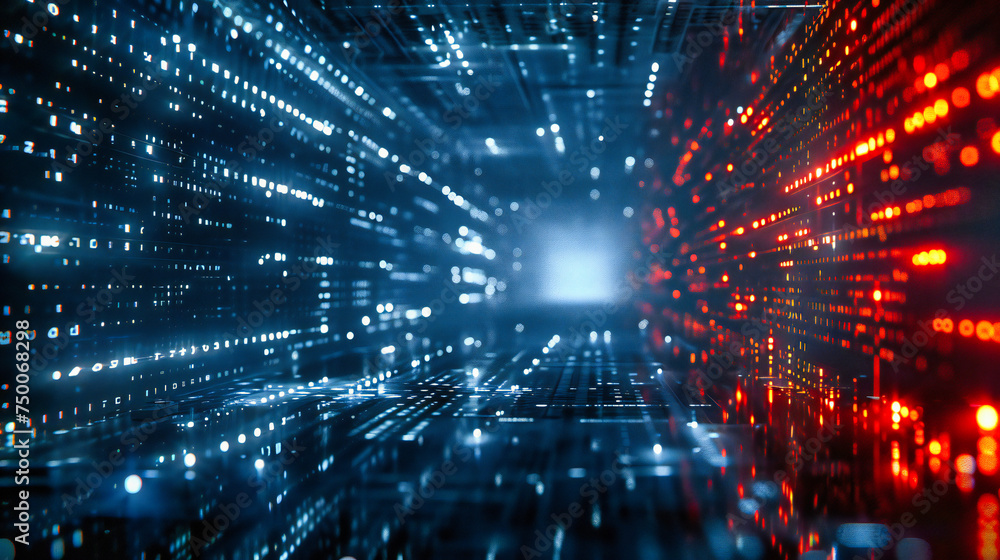 Poster networking and digital technology in a futuristic concept, showcasing the speed and connectivity of 