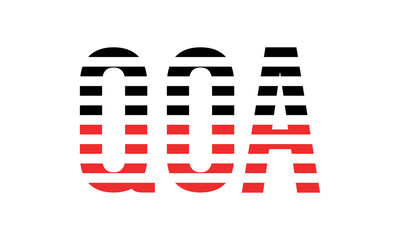 QOA three initial letter iconic line negative space minimal logo design vector template. monogram, abstract, wordmark, business, typography, minimalist, brand, company, flat, modern, unique, simple