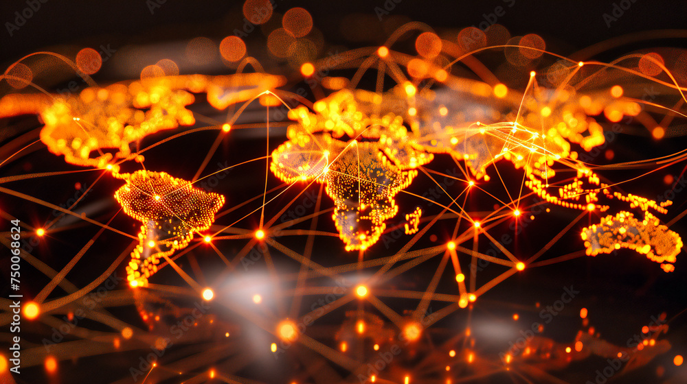 Poster networked reality: mapping the digital connections that span the globe, highlighting the interconnec