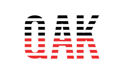 QAK three initial letter iconic line negative space minimal logo design vector template. monogram, abstract, wordmark, business, typography, minimalist, brand, company, flat, modern, unique, simple