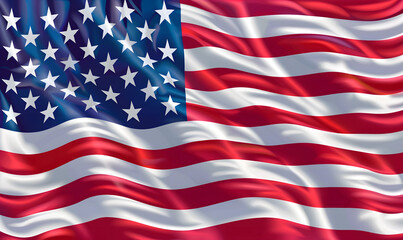 Obraz premium American flag waving proudly in the wind, symbolizing freedom and patriotismAmerican flag waving proudly in the wind, symbolizing freedom and patriotism