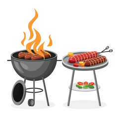 Bbq time. barbecue party design