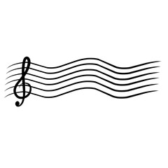 Wavy Lines For Musical Note Staves