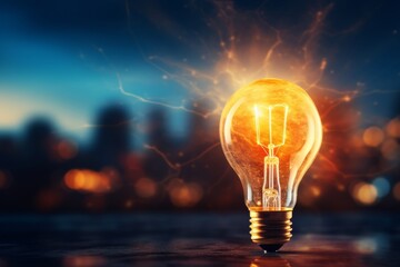 light bulb and idea,Creative for new innovation with energy, growth and success development.