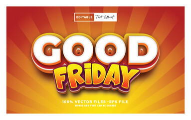 Good Friday 3d editable vector text effect