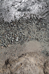 Bank of the Thompson river with sand gravel and pebbles - Lytton - British Columbia - Canada