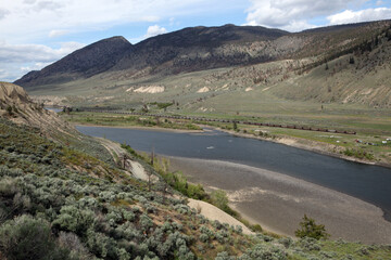 Landscape from trans-canadian Highway 1 between Lytton and Cache creek - Thompson river - British Columbia - Canada
