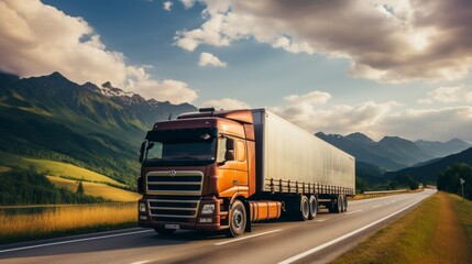 Advanced gps truck monitoring system. enhancing fleet management and optimizing operations - obrazy, fototapety, plakaty