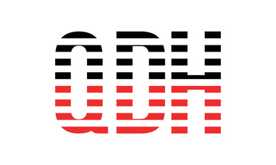 QDH three initial letter iconic line negative space minimal logo design vector template. monogram, abstract, wordmark, business, typography, minimalist, brand, company, flat, modern, unique, simple