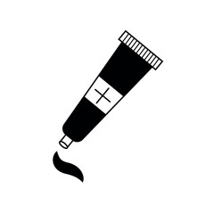 Ointment outline  icon vector. Thin line black ointment icon.