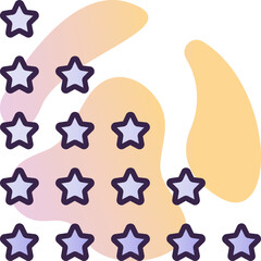 Rating with stars, dark blue contour vector icon with gradient background