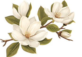 Obraz premium Magnolia Flower isolated on transparent background. PNG file