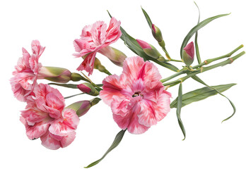 Pink carnation isolated on white background
