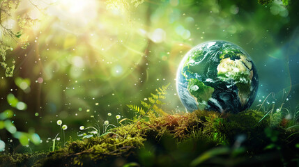 Obraz na płótnie Canvas earth, globe, planet, world, map, green, nature, environment, illustration, global, vector, eco, ecology, icon, design, concept, art, leaf, sphere, water, symbol, plant, cosmos, business, grass, earth