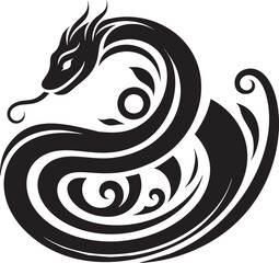 Coiled Serpent Vector Art
