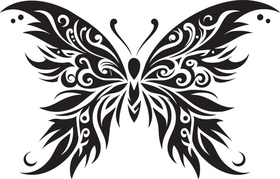 Elegant Tribal Butterfly Vector Art