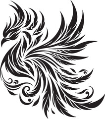 Elegant Phoenix Feathers in Tribal Design